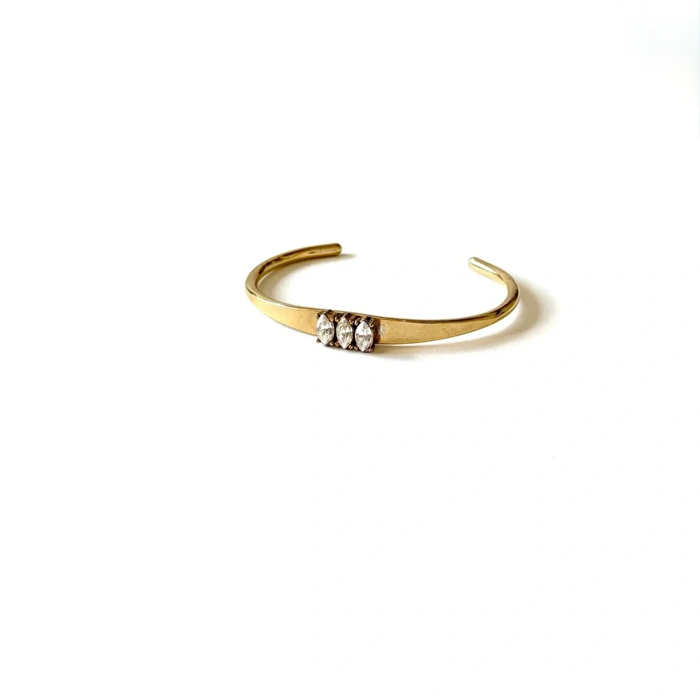 Lee Angel for NEIMAN MARCUS | NWT | Classic Gold Cuff With Marquis Crystals - Picture 3 of 8